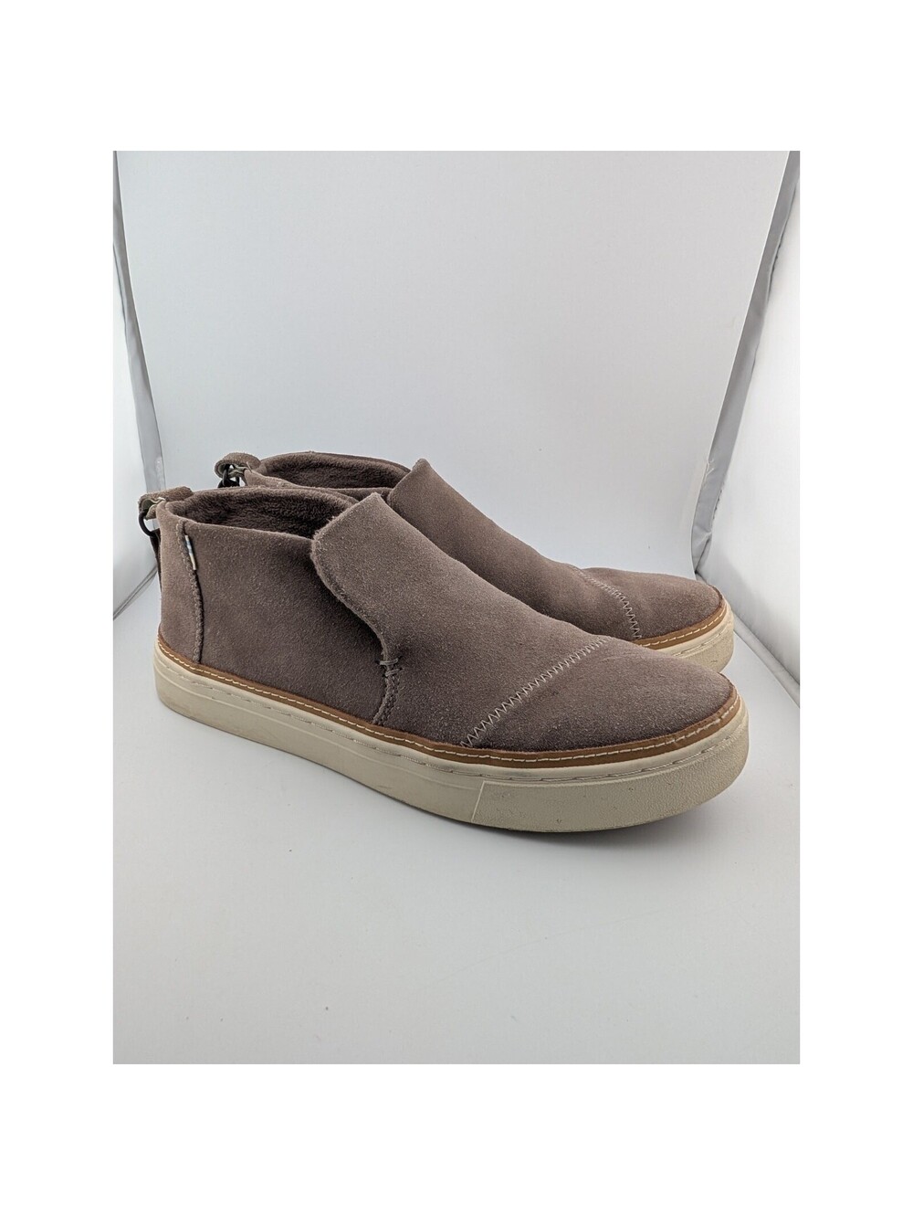 Toms Women's Size 8 Paxton Taupe Suede Leather Slip On Shoes Low Ankle Bootie